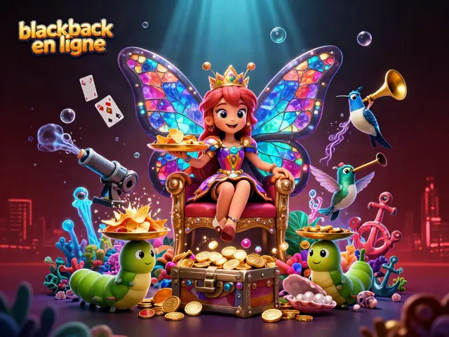 Jouez au blackjack en ligne dans un univers enchanteur rempli de croupiers et de jetons d'or.